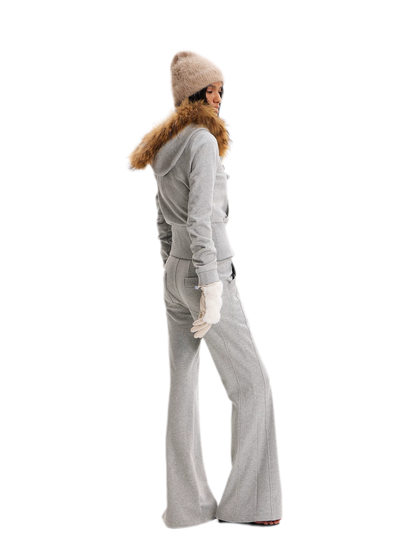 Fur Collar Fitted Jacket Set