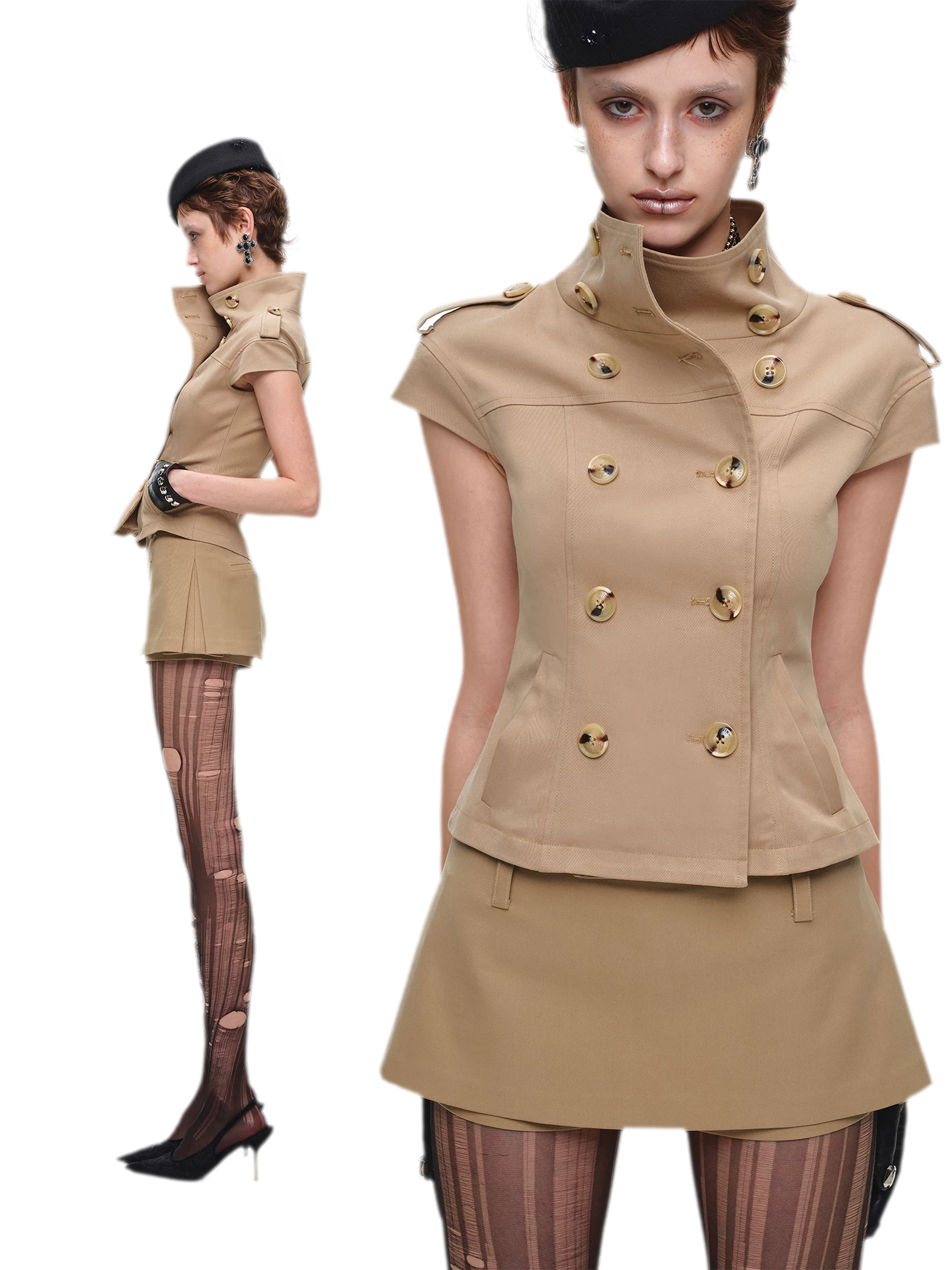 Structured A-Line Mini Skirt