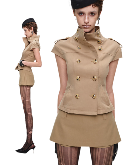 Structured A-Line Mini Skirt