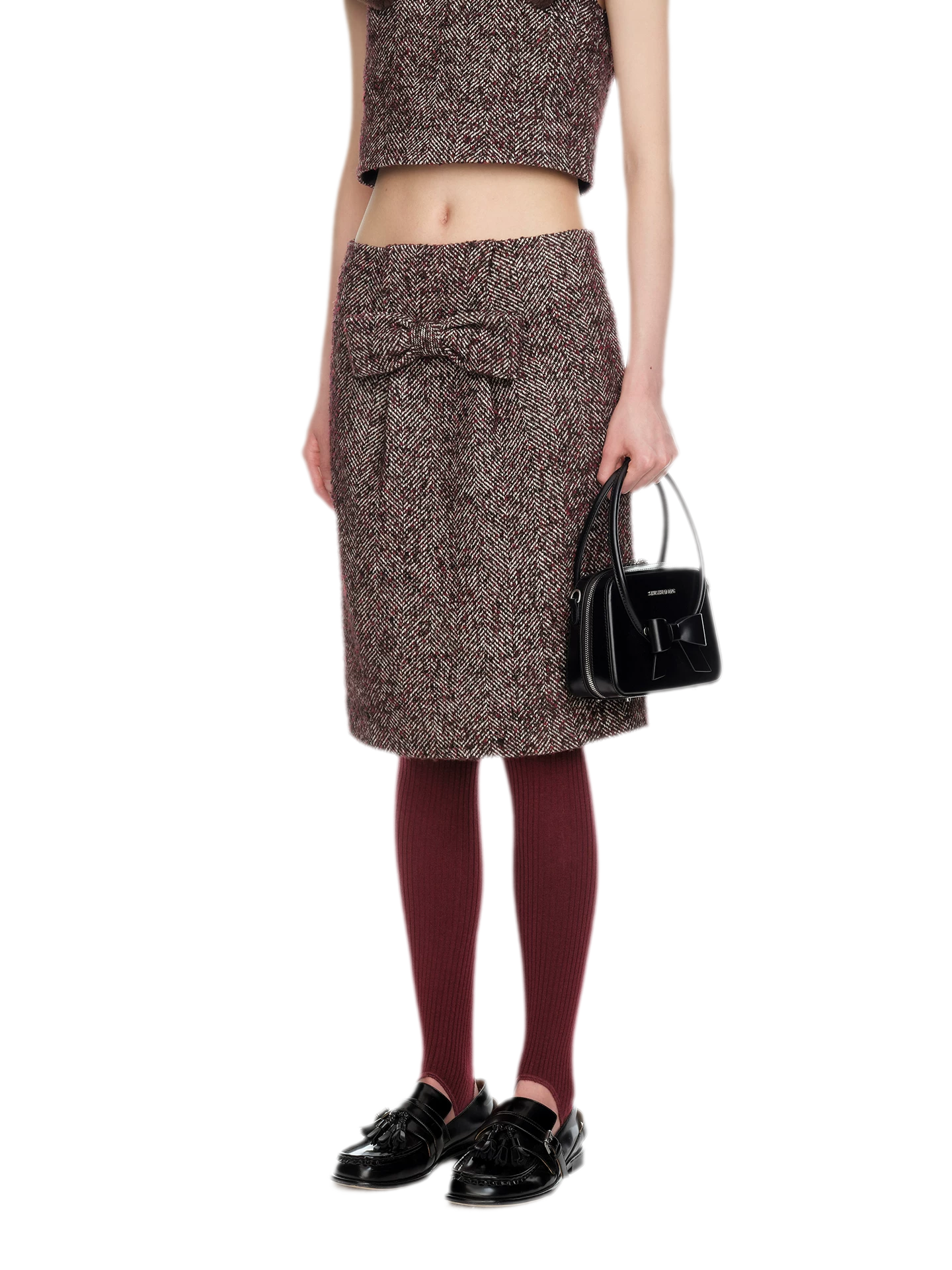 Bowknot Structured A-Line Skirt