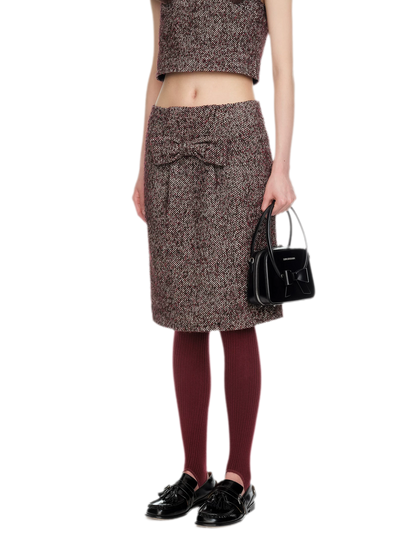 Bowknot Structured A-Line Skirt