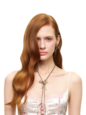 Vintage Rhinestone Bow Necklace