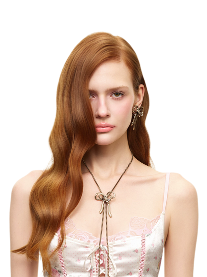 Vintage Rhinestone Bow Necklace