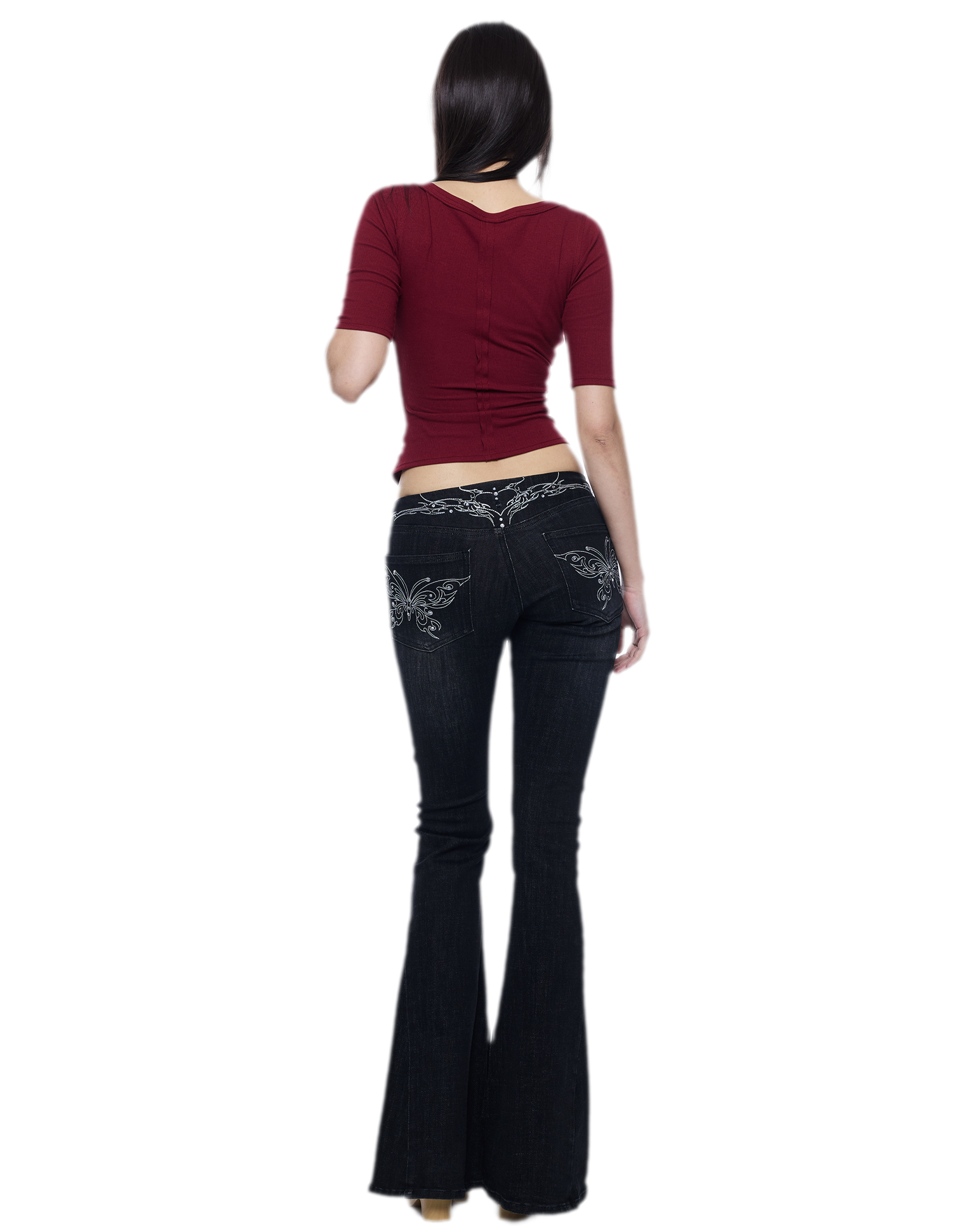 Ribbed Lace V-Neck Top Set