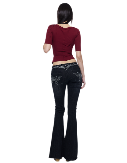Ribbed Lace V-Neck Top Set