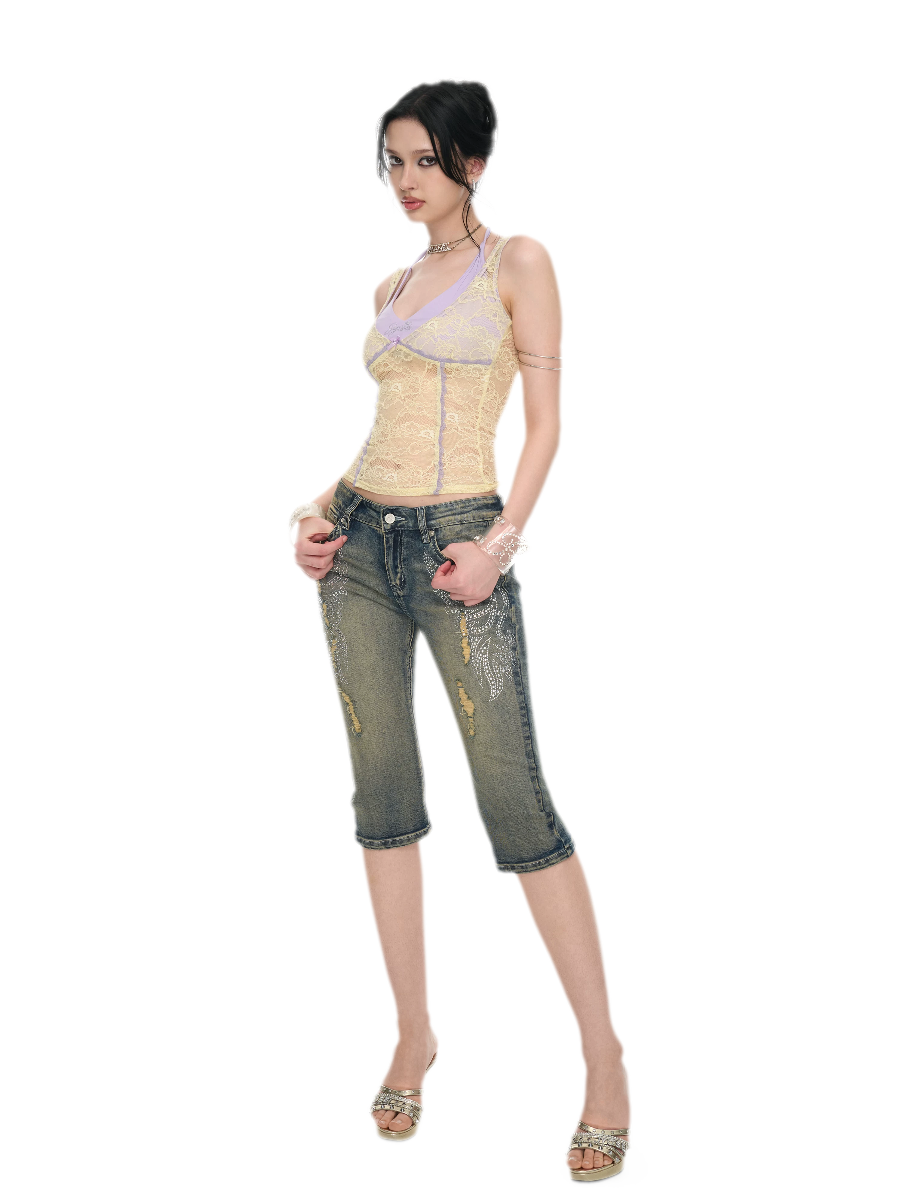 Y2K Lace Halter Camisole