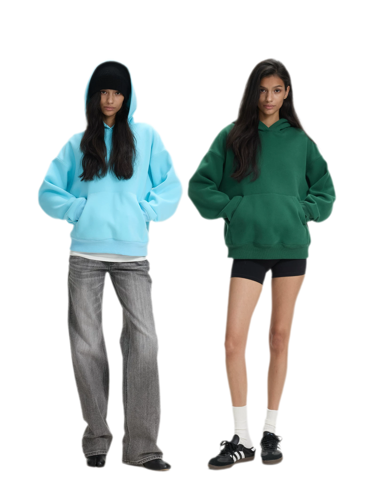 Brushed Hooded Cropped Sweatshirt