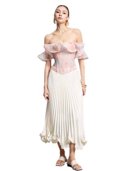 Rainbow Ruffle Corset Bustier