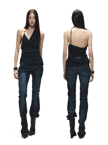 Vintage Slim Straight Denim Jeans