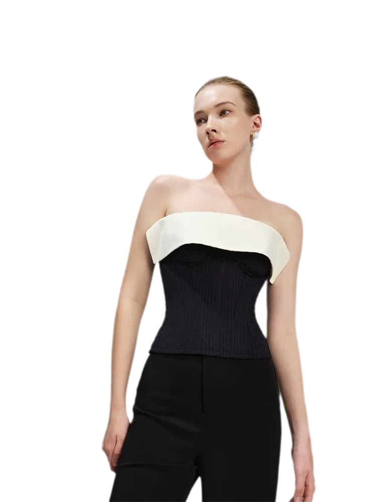 Ruffled Boned Corset Bustier