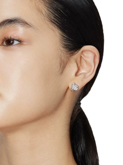 Heart Opal Silver Earrings