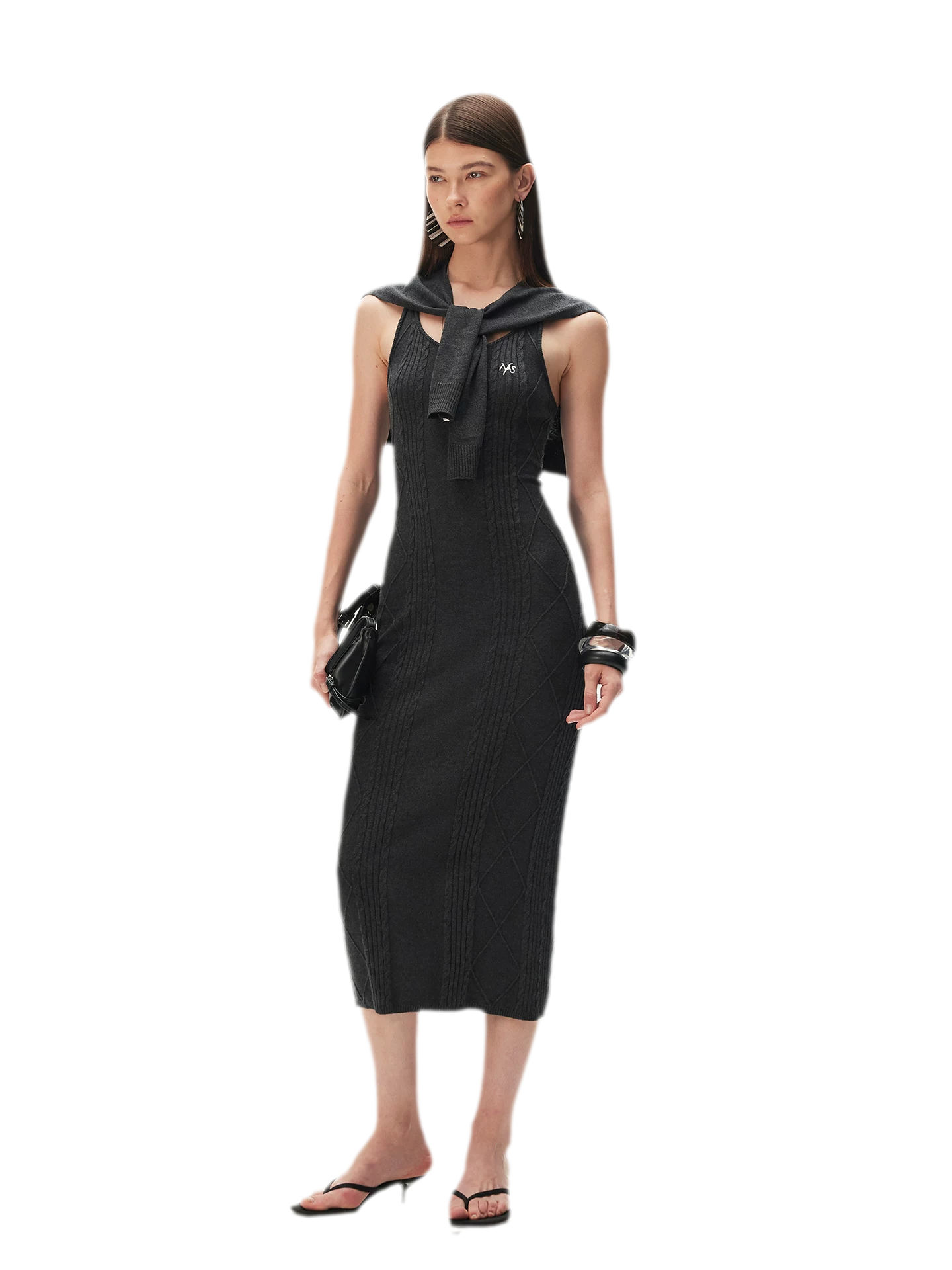 Wool Cable Knit Dress