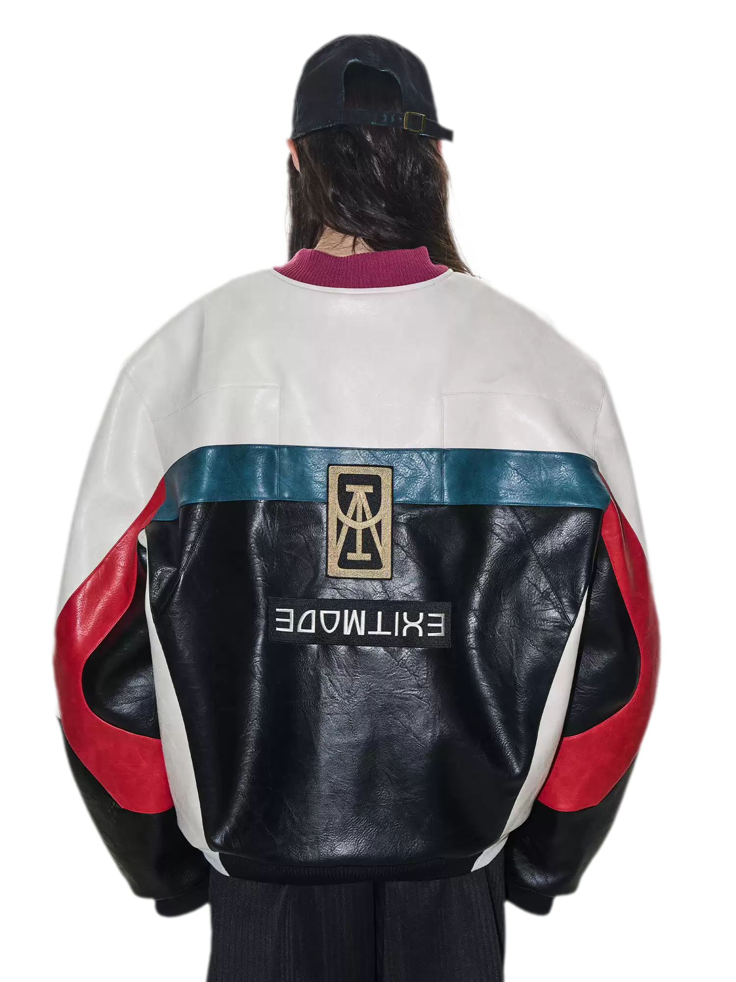 Color-Blocked Embroidered Padded Jacket