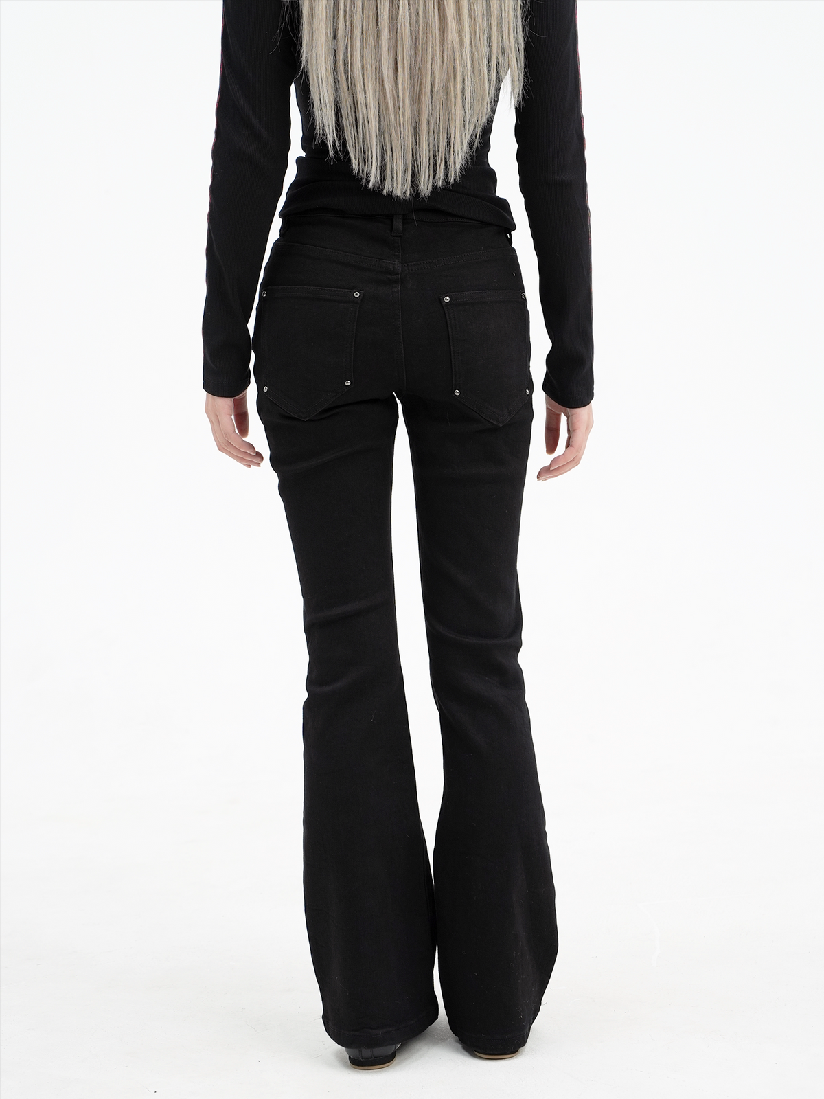 Rivet Flare Graphic Jeans