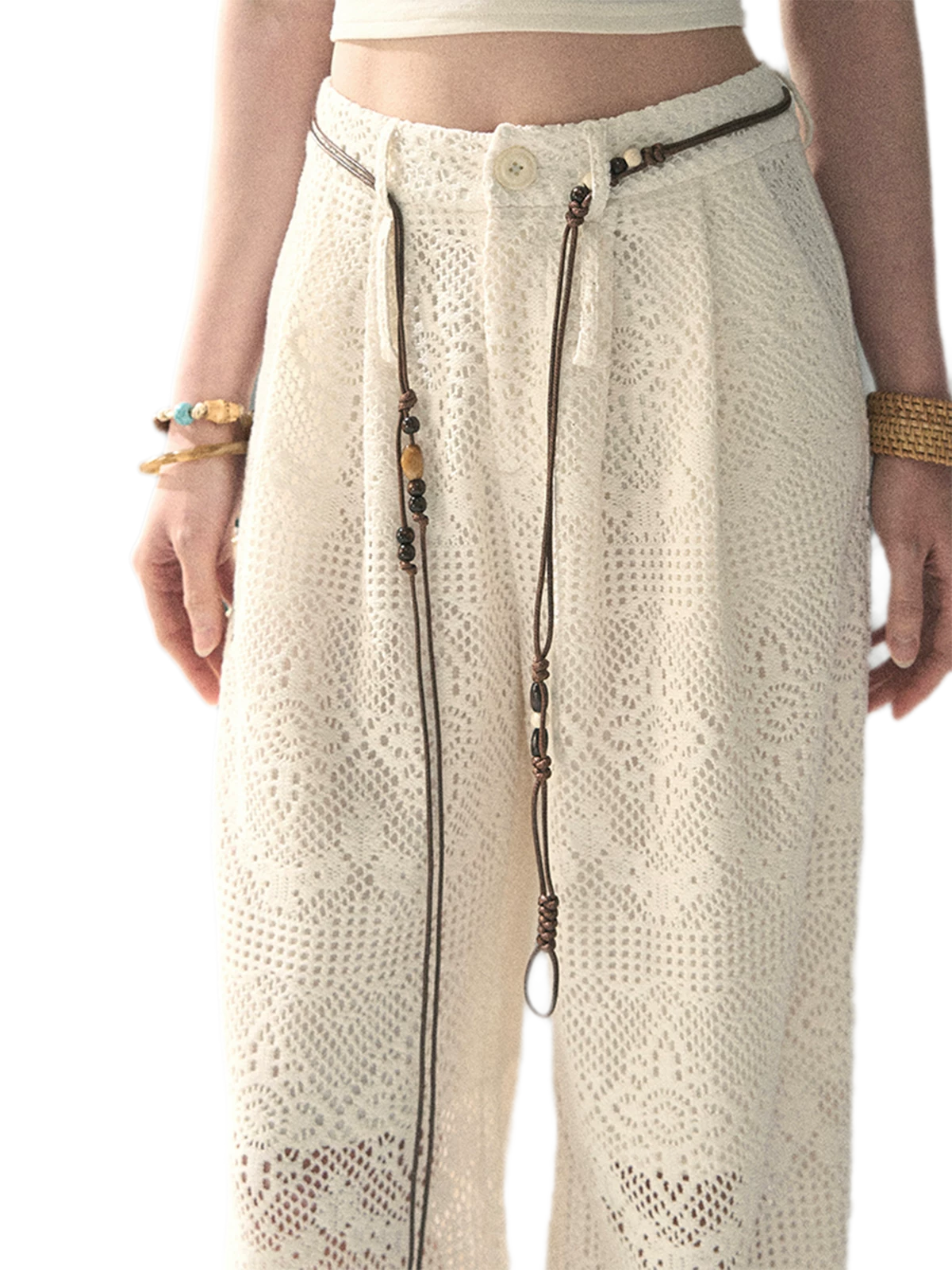 Hollow Wide-Leg Pants