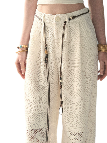 Hollow Wide-Leg Pants