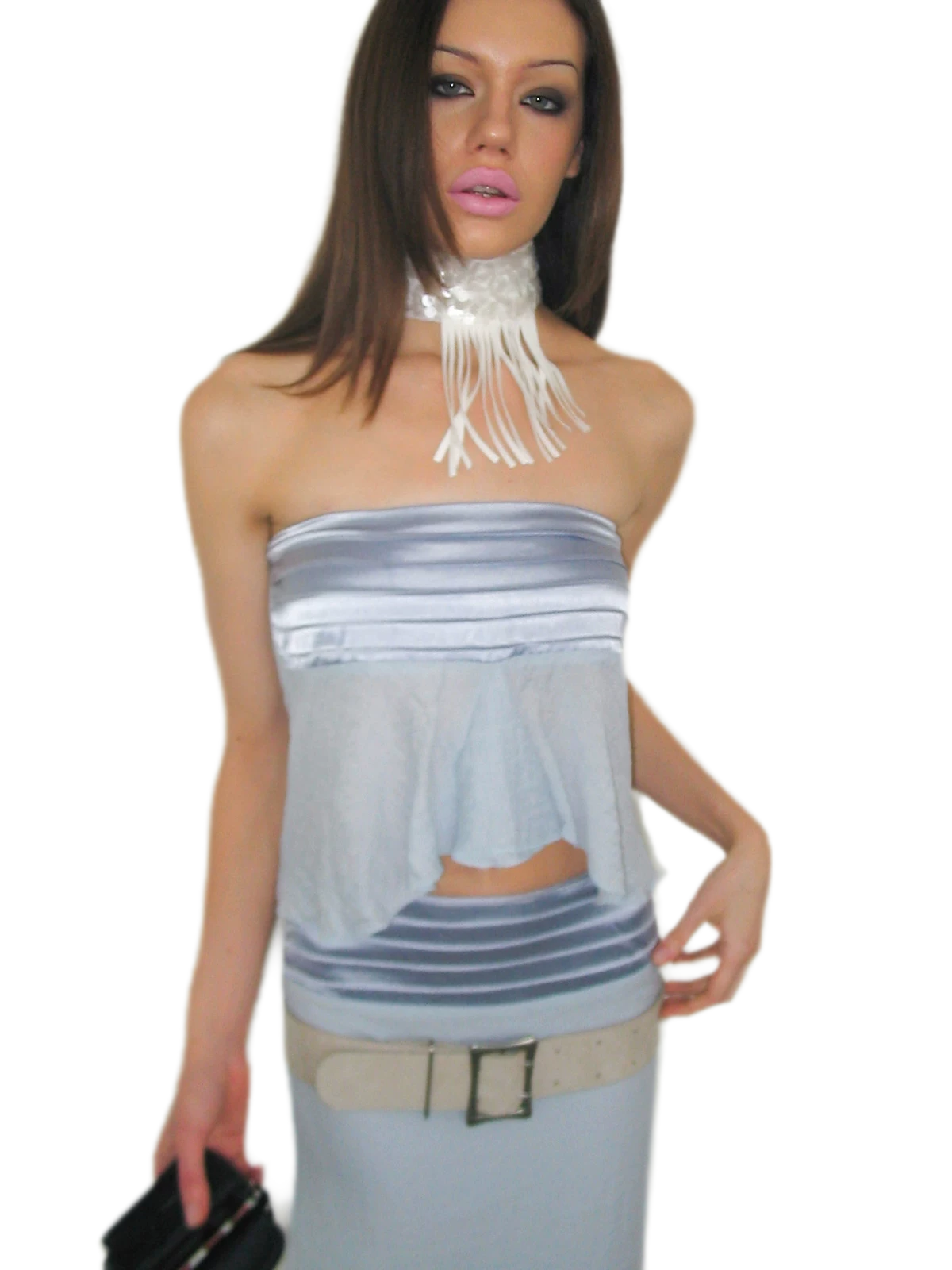 Textured Peplum Skirt Set