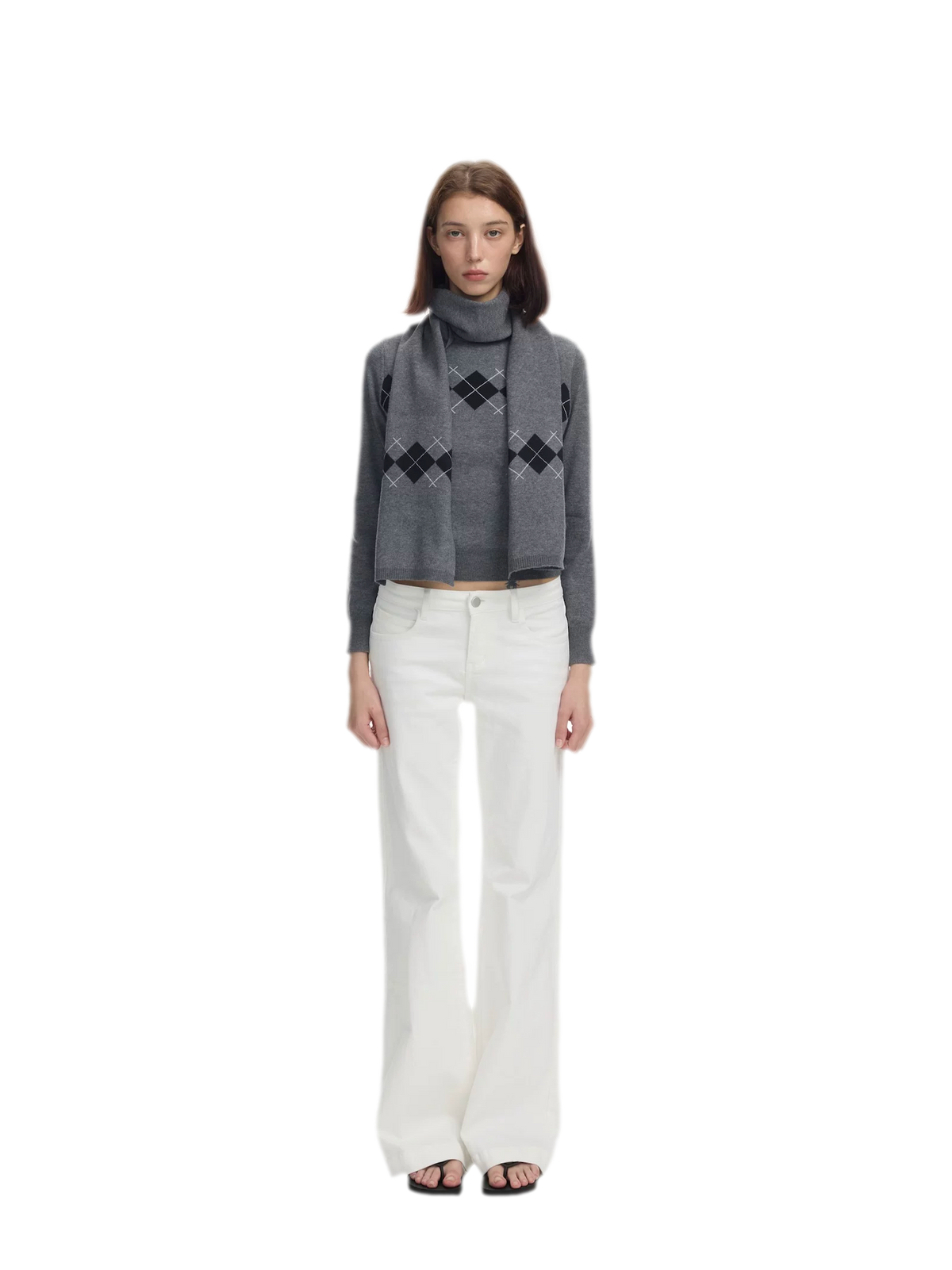 Argyle Waist-Shaped Sweater Set