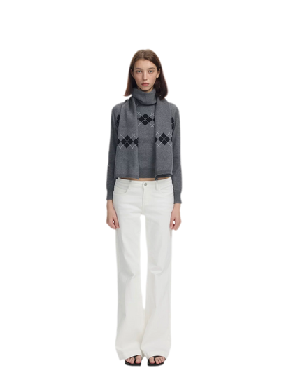 Argyle Waist-Shaped Sweater Set