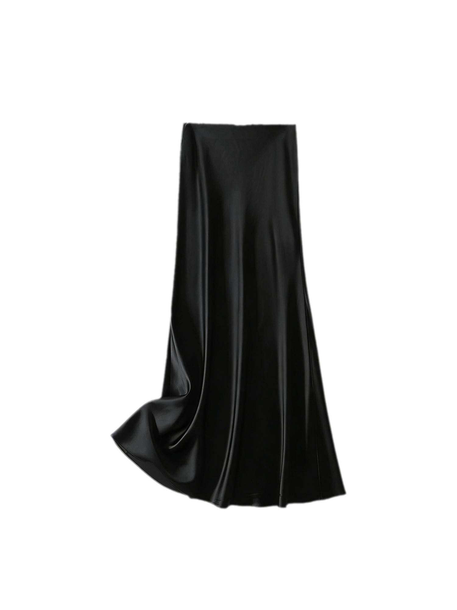 Satin Fishtail Midi Skirt