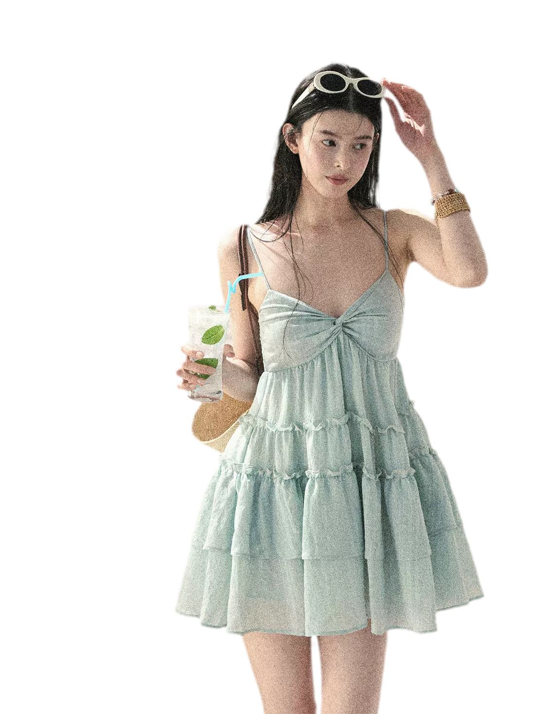 "Mossy Stone Steps" Summer Beach Camisole Dress