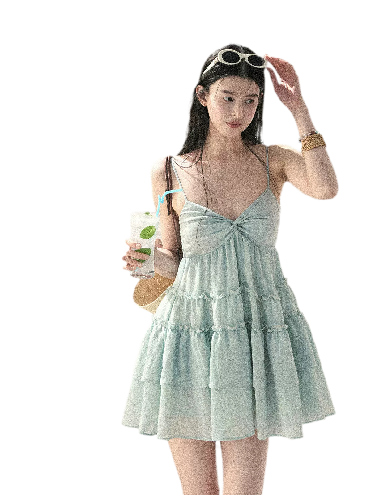 "Mossy Stone Steps" Summer Beach Camisole Dress