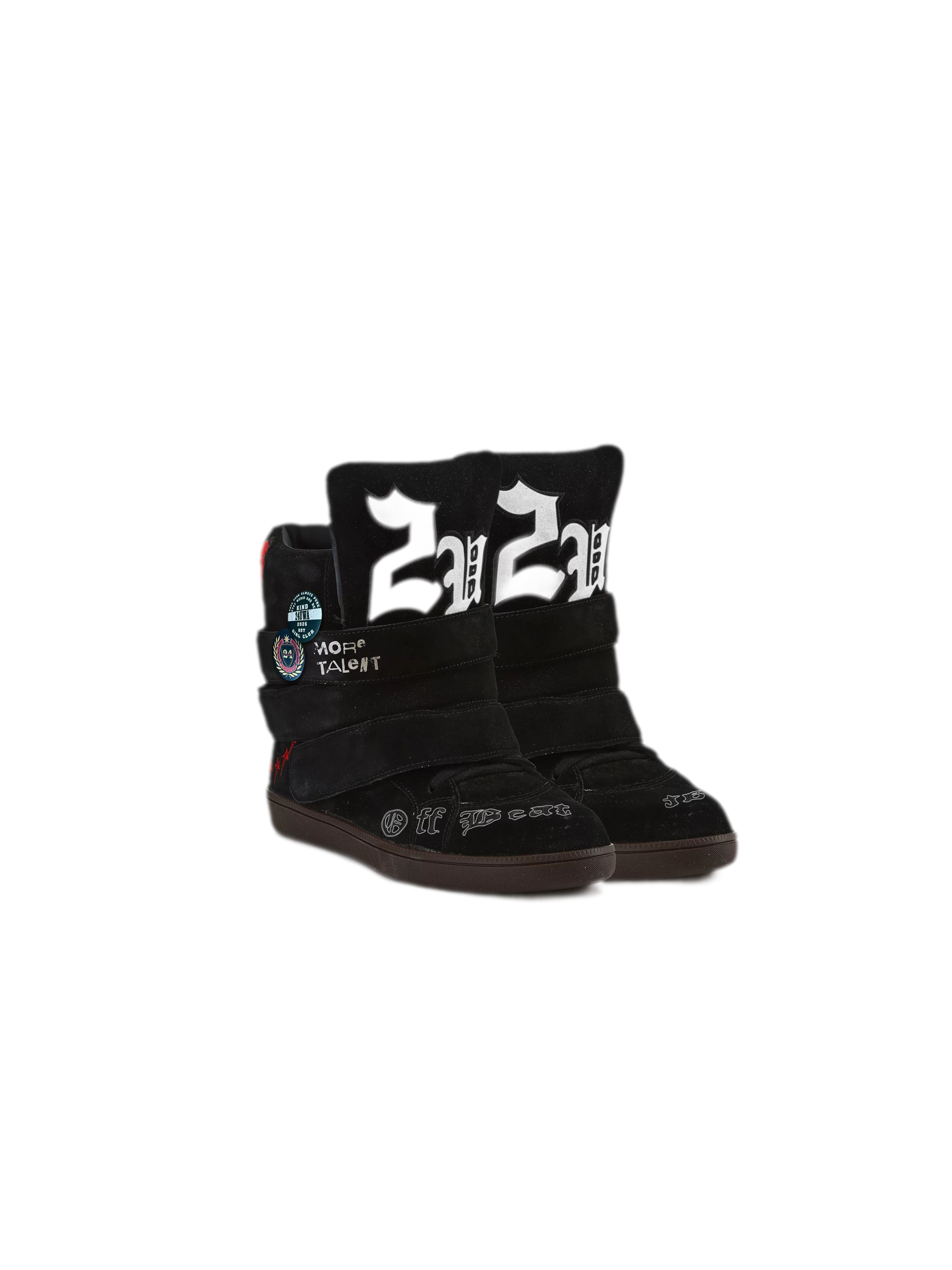 24ANS x UWA Embroidered Suede High-Top Sneakers