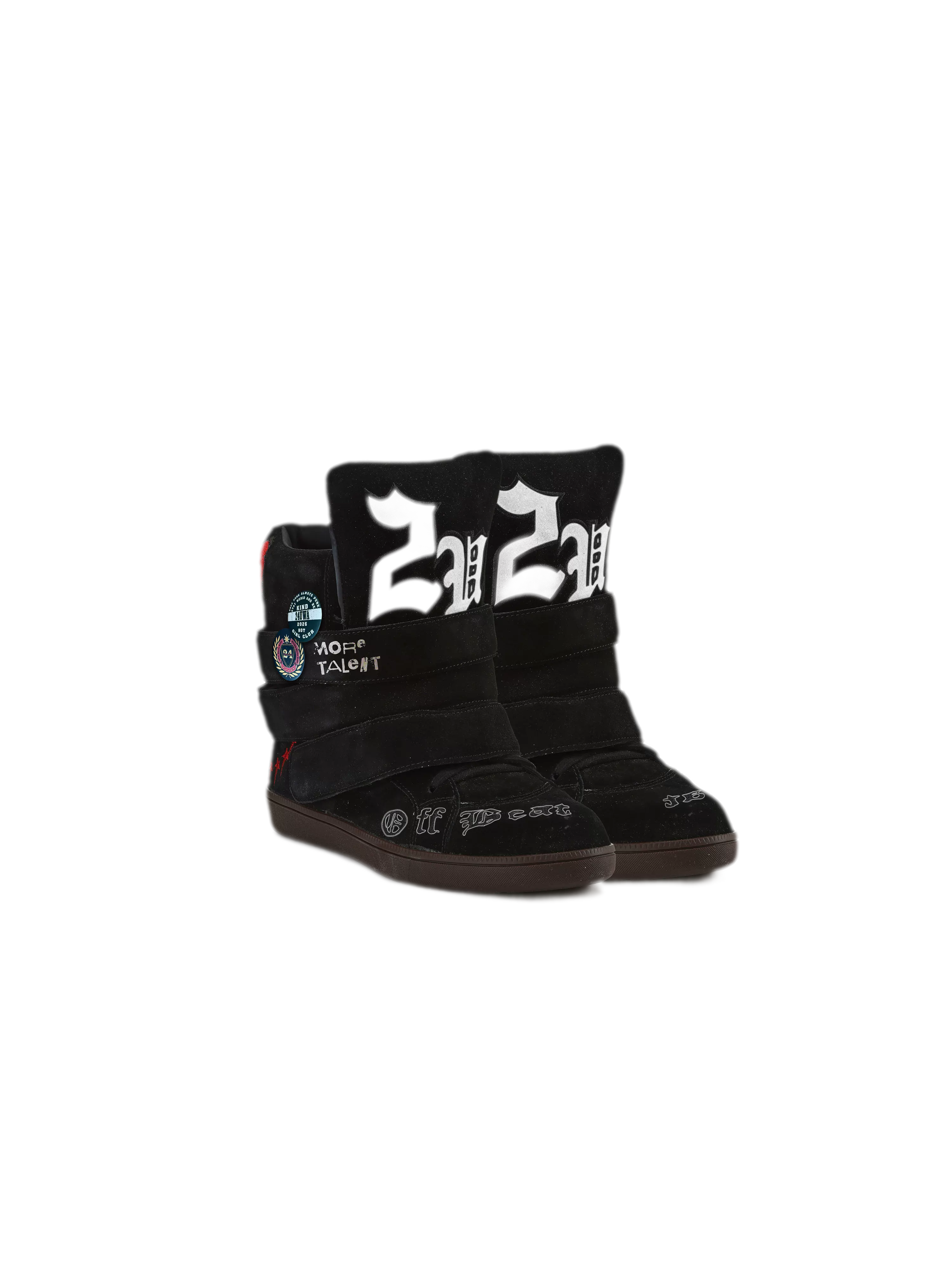 24ANS x UWA Embroidered Suede High-Top Sneakers