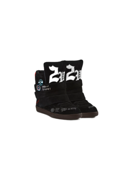 24ANS x UWA Embroidered Suede High-Top Sneakers