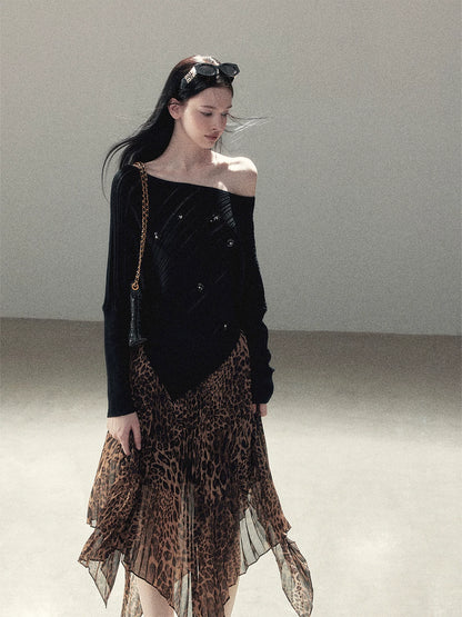 Asymmetric Cutout Relaxed Knit Top
