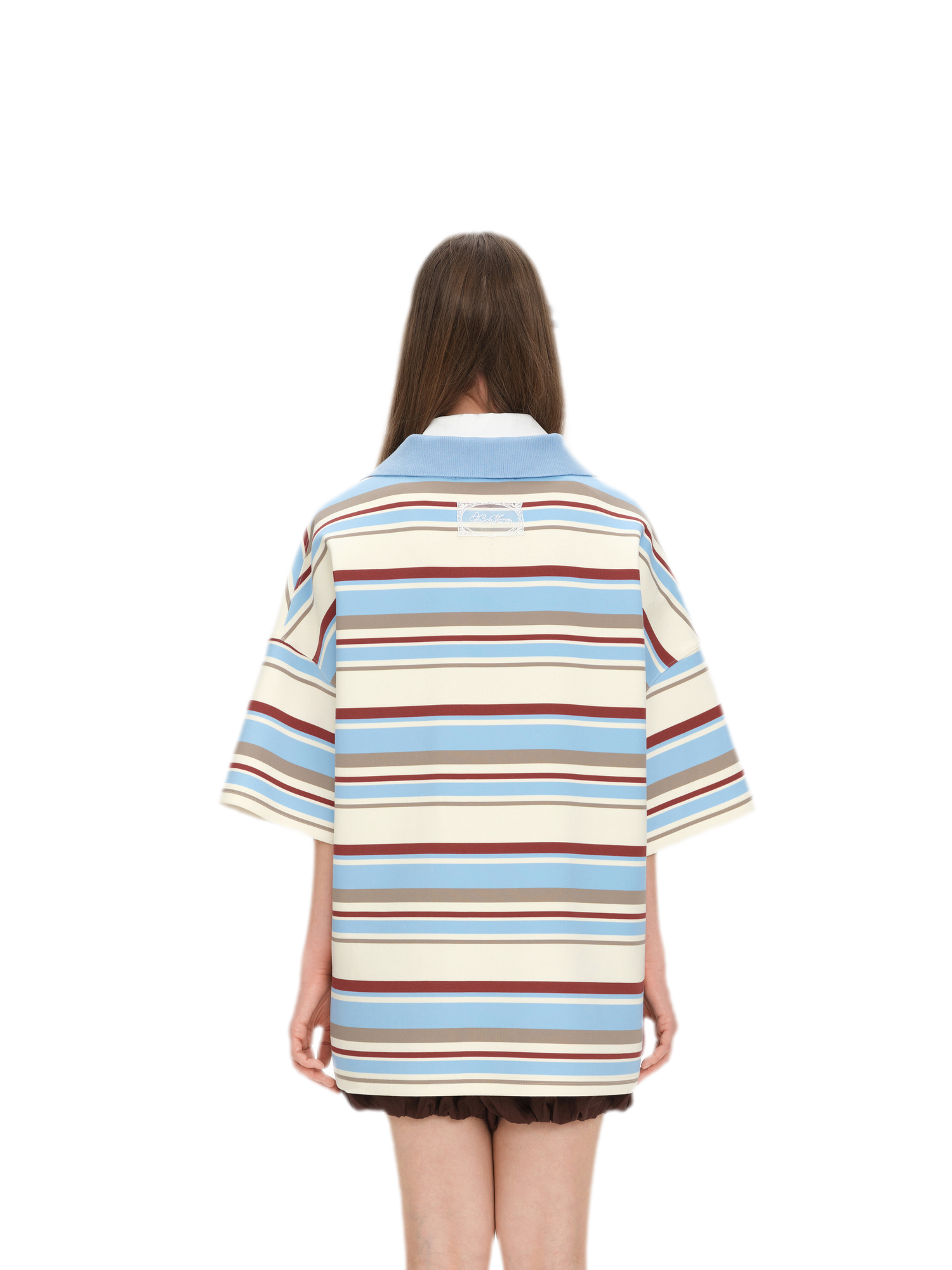 Floral Stripe Polo Tee