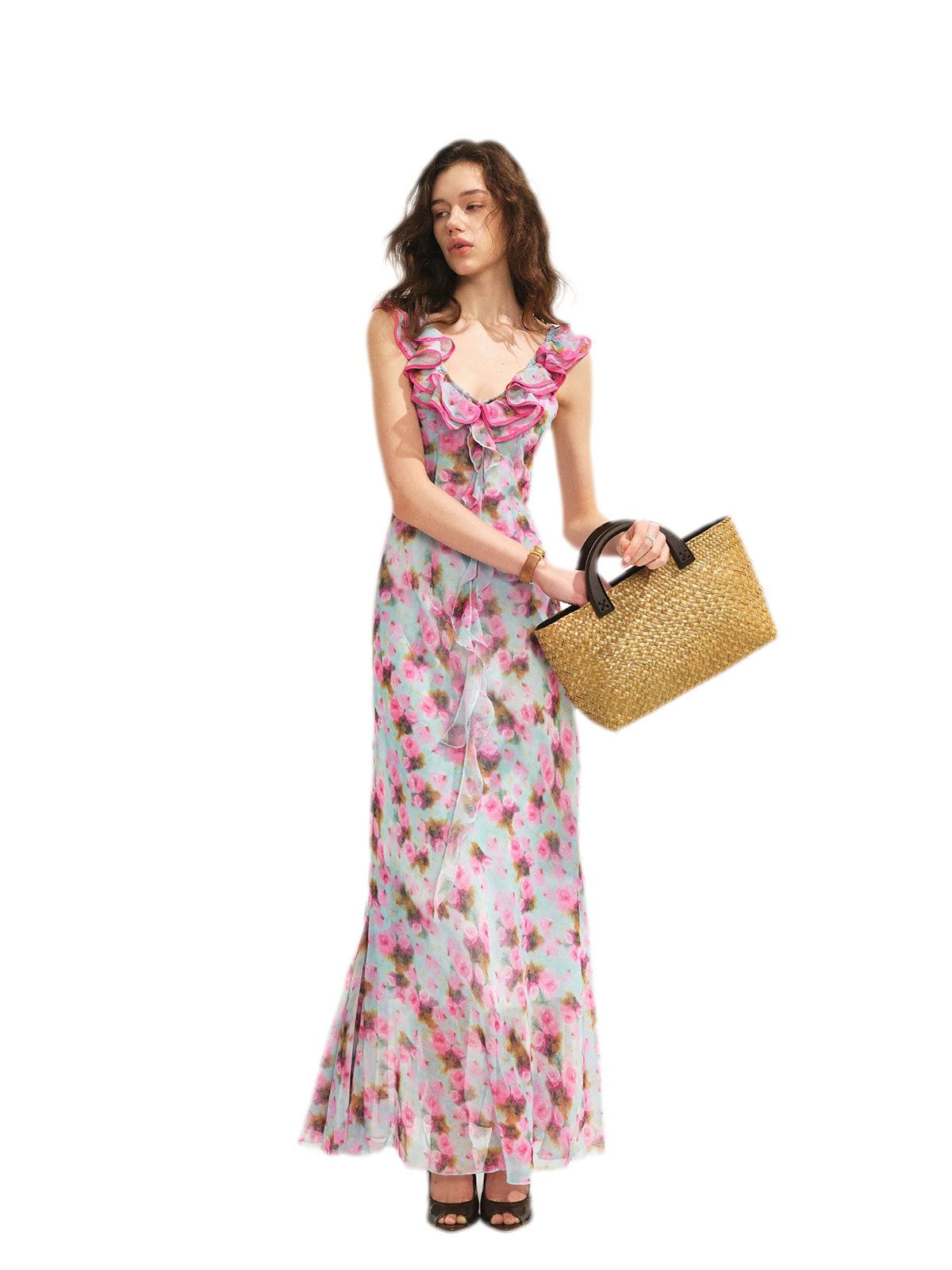 Floral Ruffle Maxi Dress