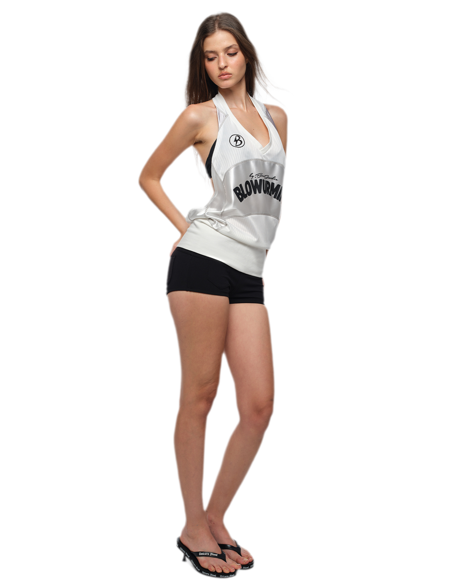 Logo Backless V-Neck Tank