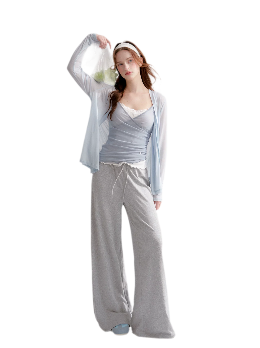 Lyocell Elastic Waist Straight Pants