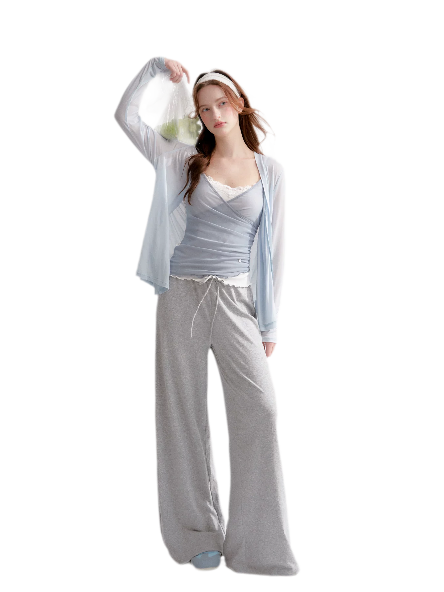 Lyocell Elastic Waist Straight Pants