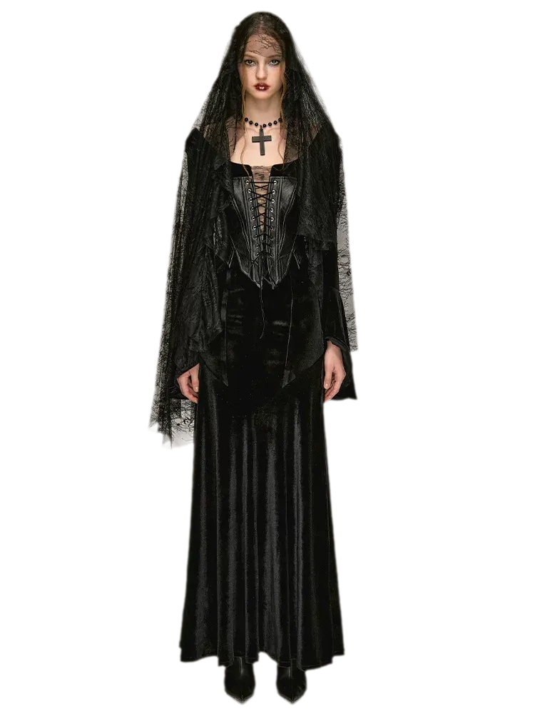 Velvet Witch Mermaid Maxi Dress