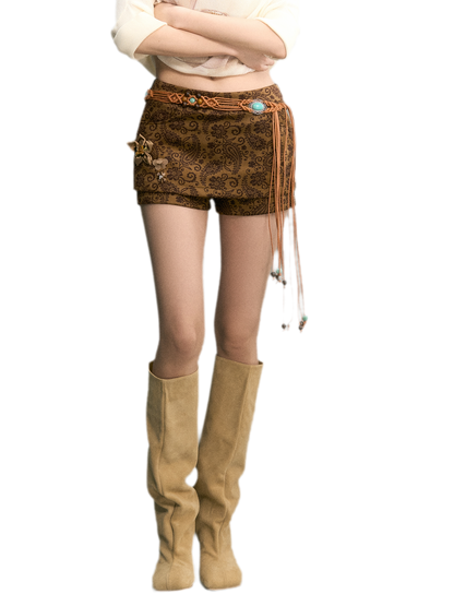 Besticktes Jeansjacken-Shorts-Set