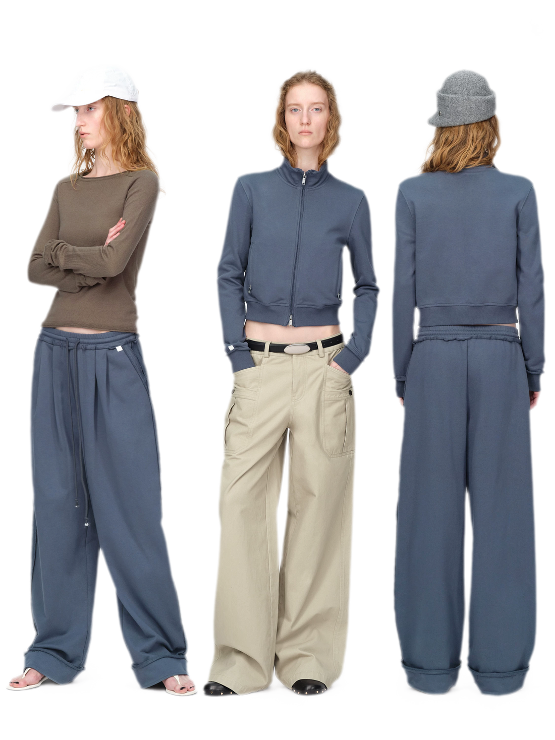 Raw-Edge Cropped Sweatshirt Set