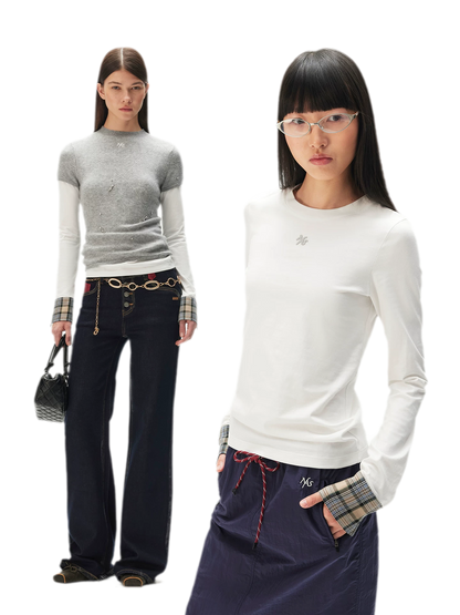 Embroidered Patch Long Sleeve Tee