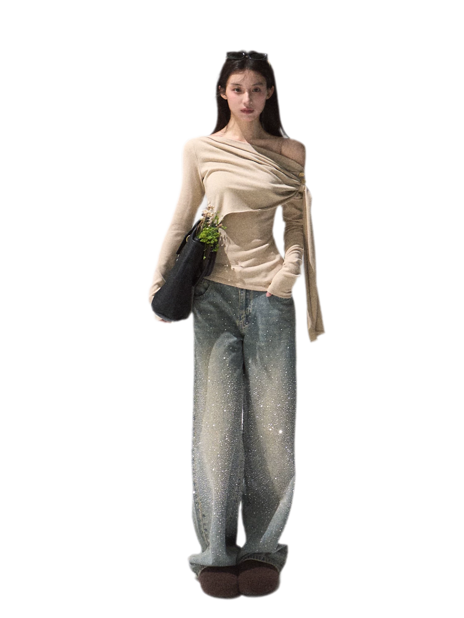 Draped Wrap Knit Top