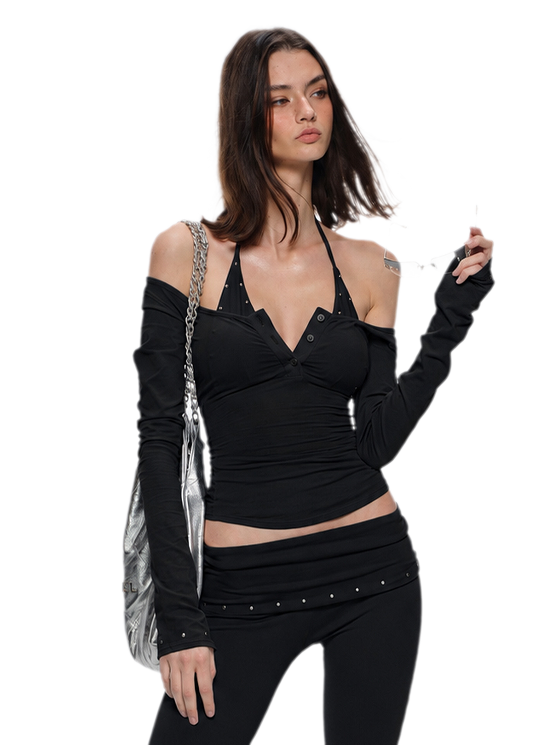 Rivet Sleeve Cover-Up Bikini