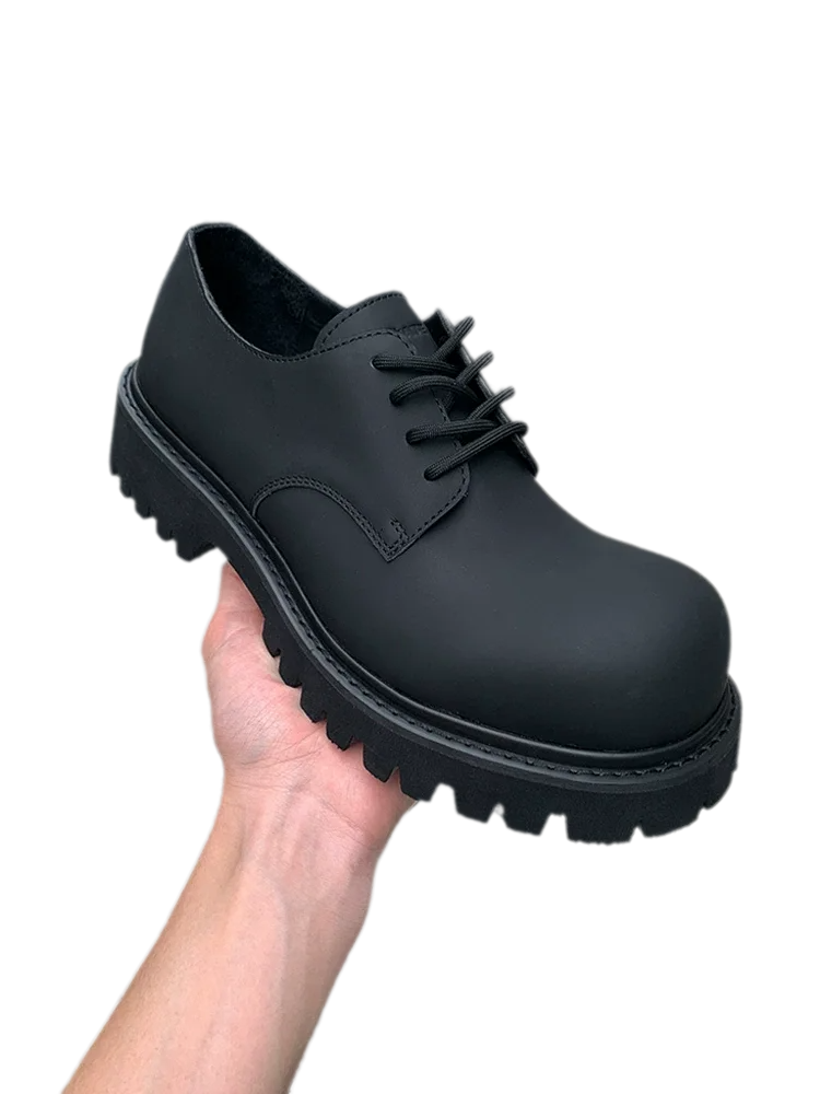 Leather Lug-Sole Platform Derby Shoes