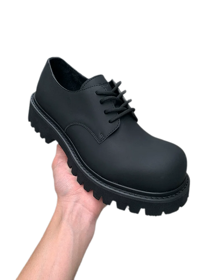Leather Lug-Sole Platform Derby Shoes