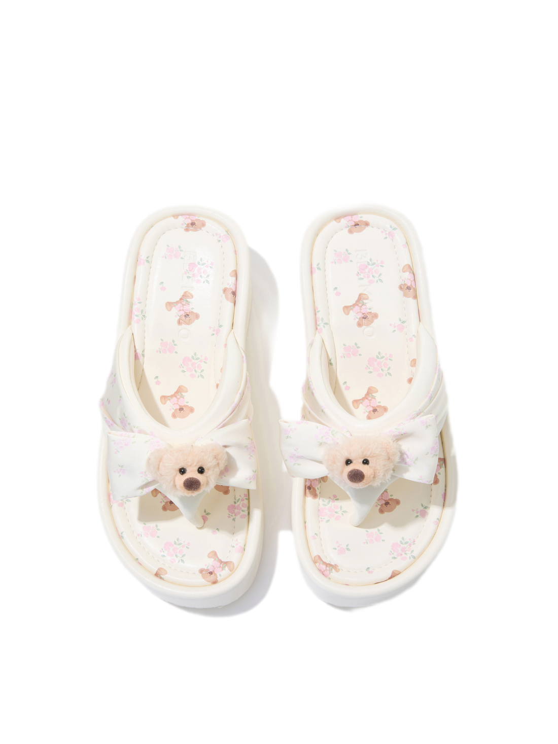 13DE MARZO Floral Wedge Thong Sandals – view 2