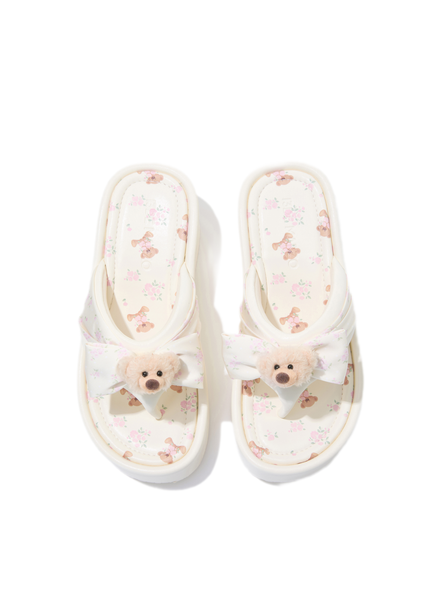 Floral Wedge Thong Sandals