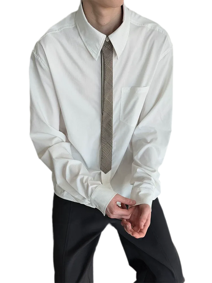 Plaid Tie-Front Long-Sleeve Shirt