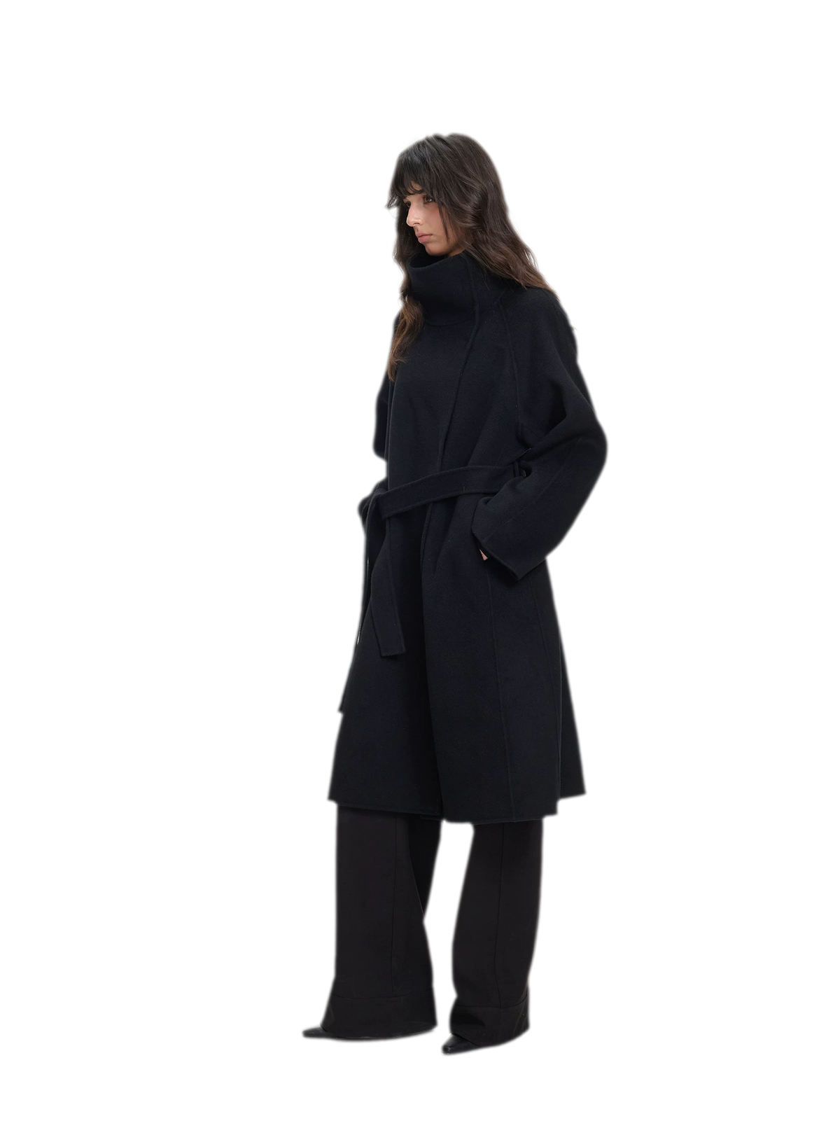Double-Faced Wool Belted Coat