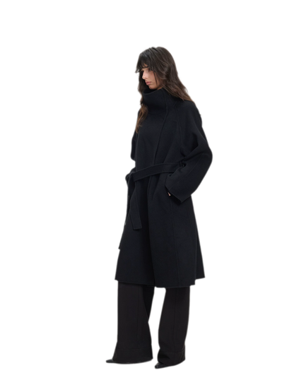 Double-Faced Wool Belted Coat