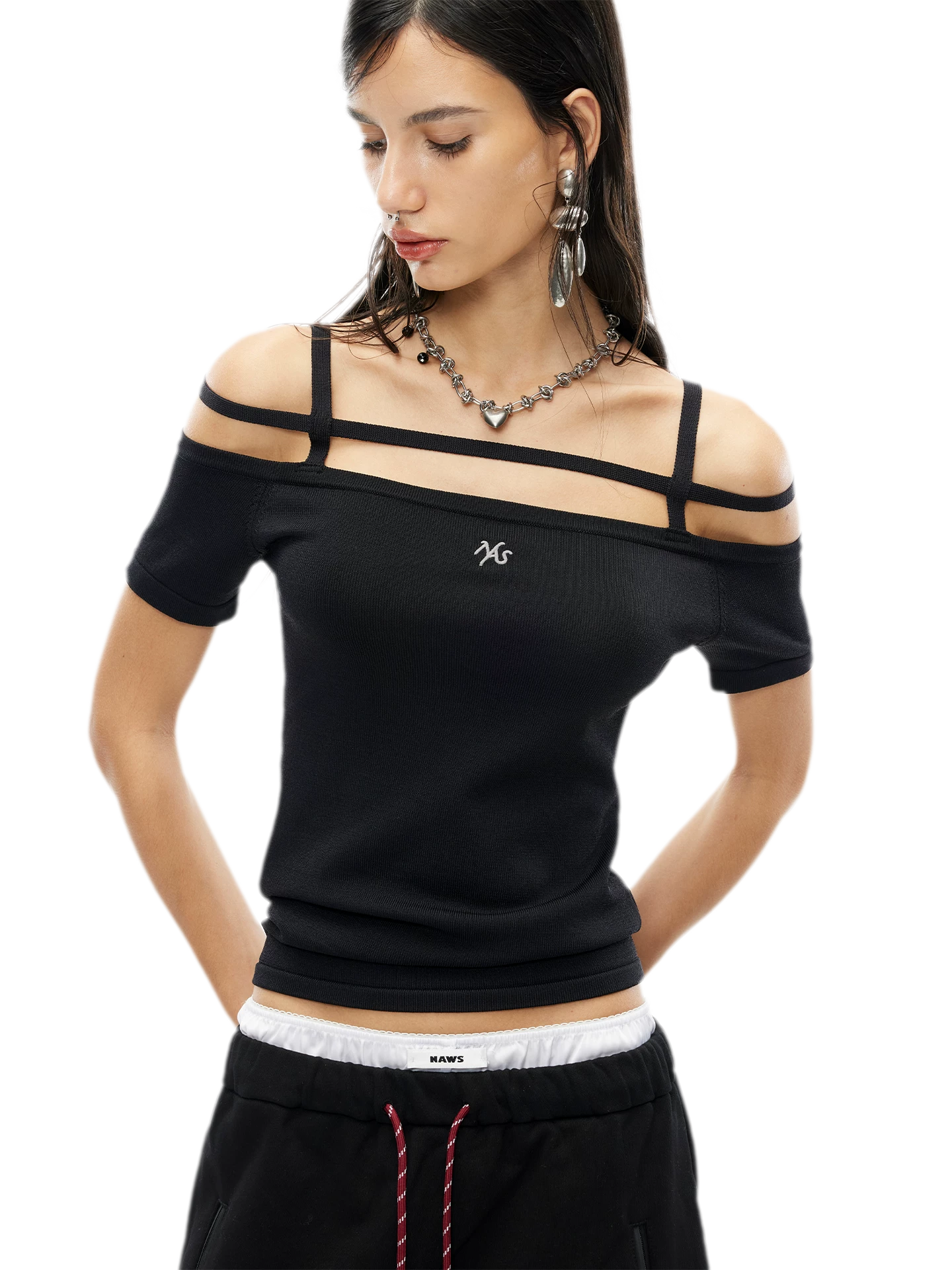Cross-Strap Ice Feel Slim Tee