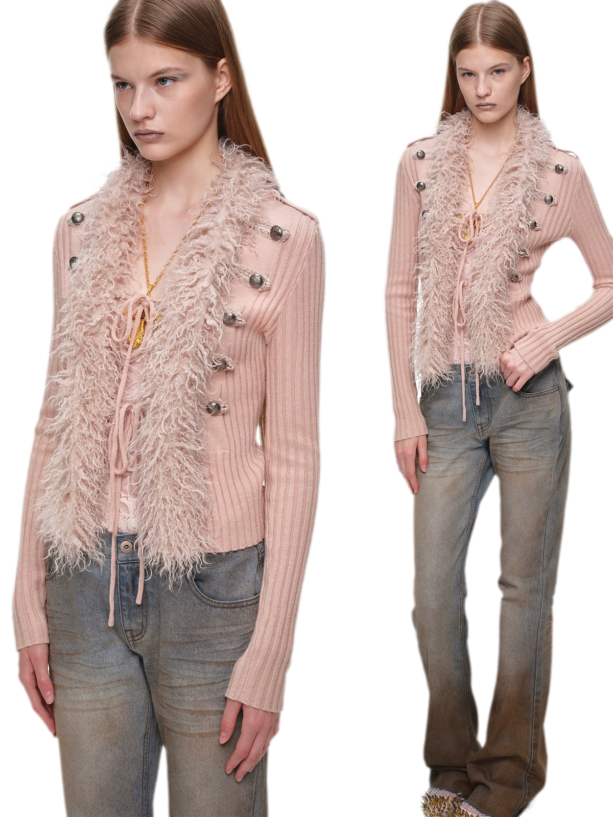 Quần jeans ống loe chuyển màu phong cách vintage